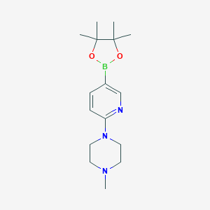 molecular formula C16H26BN3O2 B031397 1-Methyl-4-(5-(4,4,5,5-tetramethyl-1,3,2-dioxaborolan-2-yl)pyridin-2-yl)piperazine CAS No. 918524-63-7