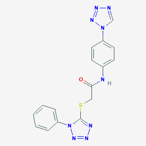 molecular formula C16H13N9OS B313970 N-(4-(1H-tetrazol-1-yl)phenyl)-2-(1-phenyl-1H-tetrazol-5-ylthio)acetamide 