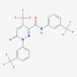 molecular formula C20H10F9N3O2 B3139708 6-oxo-4-(trifluoromethyl)-N,1-bis[3-(trifluoromethyl)phenyl]pyridazine-3-carboxamide CAS No. 477854-74-3