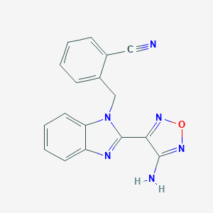 molecular formula C17H12N6O B313971 2-[2-(4-Amino-furazan-3-yl)-benzoimidazol-1-ylmethyl]-benzonitrile 