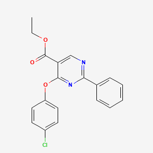 molecular formula C19H15ClN2O3 B3139715 Ethyl 4-(4-chlorophenoxy)-2-phenyl-5-pyrimidinecarboxylate CAS No. 477854-78-7