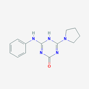 molecular formula C13H15N5O B313974 2-anilino-6-pyrrolidin-1-yl-1H-1,3,5-triazin-4-one 