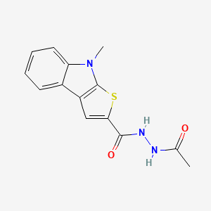 molecular formula C14H13N3O2S B3139764 N'-acetyl-8-methyl-8H-thieno[2,3-b]indole-2-carbohydrazide CAS No. 477855-75-7