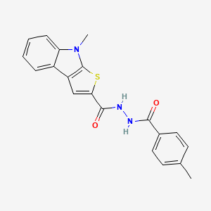 molecular formula C20H17N3O2S B3139776 8-甲基-N'-(4-甲基苯甲酰)-8H-噻吩并[2,3-b]吲哚-2-甲酰肼 CAS No. 477855-85-9