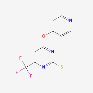 molecular formula C11H8F3N3OS B3139786 2-(Methylsulfanyl)-4-(4-pyridinyloxy)-6-(trifluoromethyl)pyrimidine CAS No. 477856-01-2