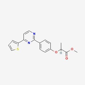 molecular formula C18H16N2O3S B3139805 Methyl 2-{4-[4-(2-thienyl)-2-pyrimidinyl]phenoxy}propanoate CAS No. 477856-51-2