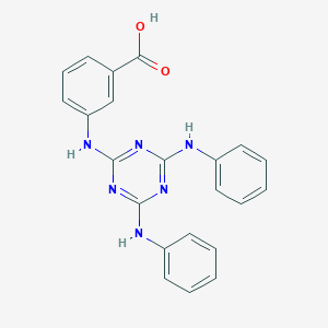 molecular formula C22H18N6O2 B313981 3-[(4,6-Dianilino-1,3,5-triazin-2-yl)amino]benzoic acid 