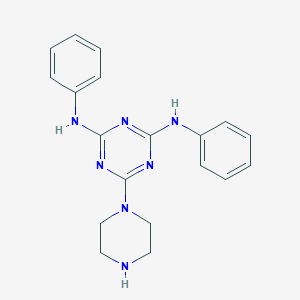 molecular formula C19H21N7 B313982 N,N'-diphenyl-6-piperazin-1-yl-1,3,5-triazine-2,4-diamine 