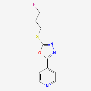 molecular formula C10H10FN3OS B3139821 4-{5-[(3-Fluoropropyl)sulfanyl]-1,3,4-oxadiazol-2-yl}pyridine CAS No. 477856-92-1