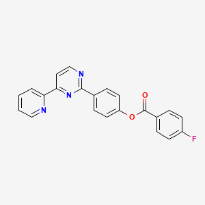 molecular formula C22H14FN3O2 B3139853 4-[4-(2-吡啶基)-2-嘧啶基]苯基 4-氟苯甲酸酯 CAS No. 477857-38-8