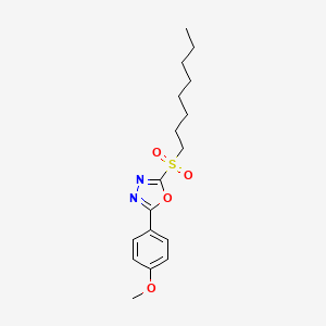 molecular formula C17H24N2O4S B3139854 2-(4-Methoxyphenyl)-5-(octylsulfonyl)-1,3,4-oxadiazole CAS No. 477857-42-4