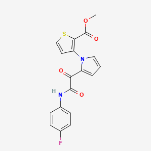 molecular formula C18H13FN2O4S B3139864 3-{2-[2-(4-氟苯胺基)-2-氧代乙酰基]-1H-吡咯-1-基}-2-噻吩甲酸甲酯 CAS No. 477857-76-4