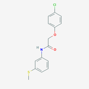 molecular formula C15H14ClNO2S B313988 2-(4-chlorophenoxy)-N-[3-(methylsulfanyl)phenyl]acetamide 