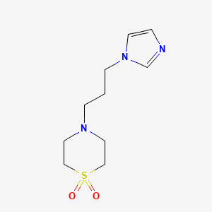 molecular formula C10H17N3O2S B3139886 4-(3-Imidazol-1-ylpropyl)-1,4-thiazinane 1,1-dioxide CAS No. 477858-48-3