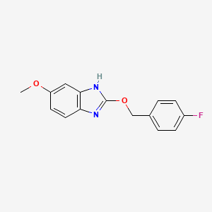 molecular formula C15H13FN2O2 B3139895 2-[(4-fluorobenzyl)oxy]-6-methoxy-1H-1,3-benzimidazole CAS No. 477858-59-6