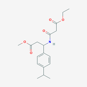 molecular formula C18H25NO5 B3139900 Methyl 3-[(3-ethoxy-3-oxopropanoyl)amino]-3-(4-isopropylphenyl)propanoate CAS No. 477858-87-0
