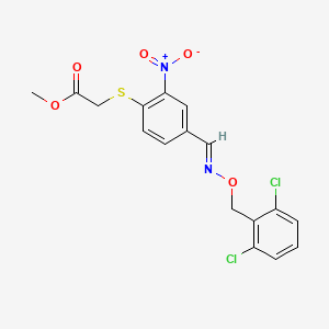 molecular formula C17H14Cl2N2O5S B3139907 Methyl 2-{[4-({[(2,6-dichlorobenzyl)oxy]imino}methyl)-2-nitrophenyl]sulfanyl}acetate CAS No. 477858-97-2