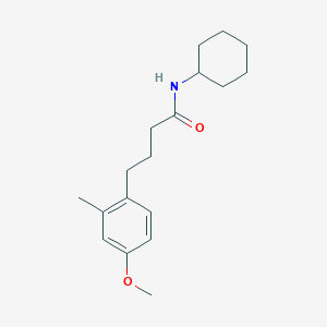 molecular formula C18H27NO2 B313991 N-cyclohexyl-4-(4-methoxy-2-methylphenyl)butanamide 