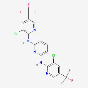 molecular formula C17H9Cl2F6N5 B3139914 N~2~,N~6~-bis[3-chloro-5-(trifluoromethyl)-2-pyridinyl]-2,6-pyridinediamine CAS No. 477859-69-1