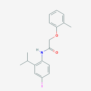 molecular formula C18H20INO2 B313995 N-[4-iodo-2-(propan-2-yl)phenyl]-2-(2-methylphenoxy)acetamide 