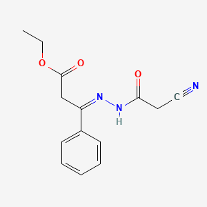 molecular formula C14H15N3O3 B3139960 （3Z）-3-[(2-氰基乙酰)肼基]-3-苯基丙酸乙酯 CAS No. 477862-16-1