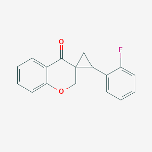 molecular formula C17H13FO2 B3140009 3-(1-(2-氟苯基)螺环丙基)-2,3-二氢-4H-色烯-4-酮 CAS No. 477864-18-9