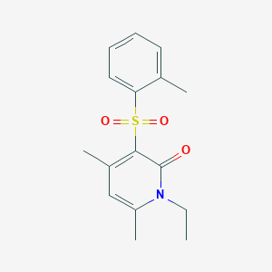 molecular formula C16H19NO3S B3140018 1-ethyl-4,6-dimethyl-3-[(2-methylphenyl)sulfonyl]-2(1H)-pyridinone CAS No. 477864-58-7