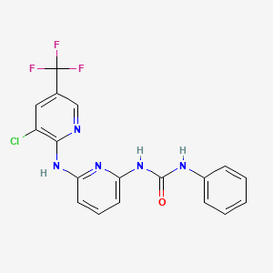 molecular formula C18H13ClF3N5O B3140025 N-(6-{[3-chloro-5-(trifluoromethyl)-2-pyridinyl]amino}-2-pyridinyl)-N'-phenylurea CAS No. 477864-64-5