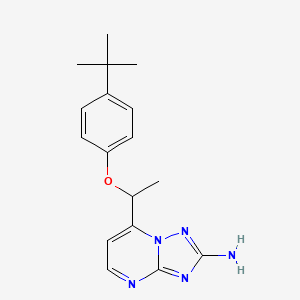 molecular formula C17H21N5O B3140032 7-{1-[4-(Tert-butyl)phenoxy]ethyl}[1,2,4]triazolo[1,5-a]pyrimidin-2-amine CAS No. 477865-05-7