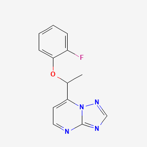 molecular formula C13H11FN4O B3140035 7-[1-(2-Fluorophenoxy)ethyl]-[1,2,4]triazolo[1,5-a]pyrimidine CAS No. 477865-08-0