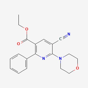molecular formula C19H19N3O3 B3140069 5-氰基-6-吗啉基-2-苯基烟酸乙酯 CAS No. 477866-24-3