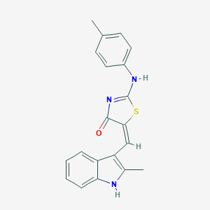 molecular formula C20H17N3OS B314009 (5E)-2-(4-methylanilino)-5-[(2-methyl-1H-indol-3-yl)methylidene]-1,3-thiazol-4-one 