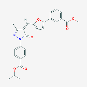 molecular formula C27H24N2O6 B314013 methyl 3-[5-({1-[4-(isopropoxycarbonyl)phenyl]-3-methyl-5-oxo-1,5-dihydro-4H-pyrazol-4-ylidene}methyl)-2-furyl]benzoate 