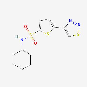 molecular formula C12H15N3O2S3 B3140130 N-cyclohexyl-5-(1,2,3-thiadiazol-4-yl)-2-thiophenesulfonamide CAS No. 477867-55-3