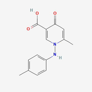 molecular formula C14H14N2O3 B3140160 6-Methyl-4-oxo-1-(4-toluidino)-1,4-dihydro-3-pyridinecarboxylic acid CAS No. 477868-35-2