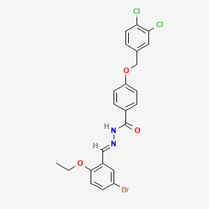 molecular formula C23H19BrCl2N2O3 B3140169 N'-[(E)-(5-bromo-2-ethoxyphenyl)methylidene]-4-[(3,4-dichlorobenzyl)oxy]benzenecarbohydrazide CAS No. 477868-63-6