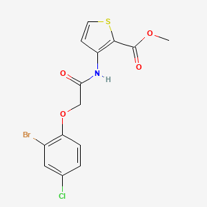 molecular formula C14H11BrClNO4S B3140203 3-[2-(2-溴-4-氯苯氧基)乙酰氨基]噻吩-2-甲酸甲酯 CAS No. 477869-15-1