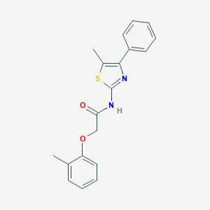 molecular formula C19H18N2O2S B314022 2-(2-methylphenoxy)-N-(5-methyl-4-phenyl-1,3-thiazol-2-yl)acetamide 