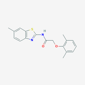 molecular formula C18H18N2O2S B314024 2-(2,6-dimethylphenoxy)-N-(6-methyl-1,3-benzothiazol-2-yl)acetamide 