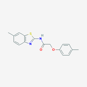 molecular formula C17H16N2O2S B314025 N-(6-methyl-1,3-benzothiazol-2-yl)-2-(4-methylphenoxy)acetamide 