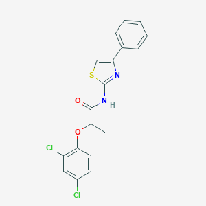 molecular formula C18H14Cl2N2O2S B314026 2-(2,4-dichlorophenoxy)-N-(4-phenyl-1,3-thiazol-2-yl)propanamide 