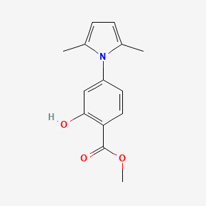 molecular formula C14H15NO3 B3140260 methyl 4-(2,5-dimethyl-1H-pyrrol-1-yl)-2-hydroxybenzenecarboxylate CAS No. 477871-45-7