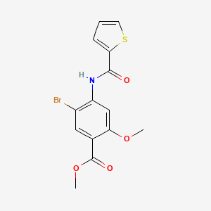 molecular formula C14H12BrNO4S B3140276 Methyl 5-bromo-2-methoxy-4-[(2-thienylcarbonyl)amino]benzenecarboxylate CAS No. 477871-60-6