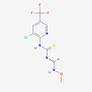 molecular formula C9H8ClF3N4OS B3140342 N-[3-chloro-5-(trifluoromethyl)-2-pyridinyl]-N'-[(methoxyamino)methylene]thiourea CAS No. 477873-18-0