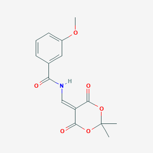 molecular formula C15H15NO6 B3140365 N-[(2,2-dimethyl-4,6-dioxo-1,3-dioxan-5-ylidene)methyl]-3-methoxybenzamide CAS No. 477885-73-7