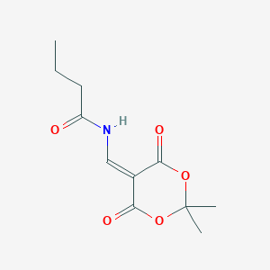 molecular formula C11H15NO5 B3140377 N-[(2,2-dimethyl-4,6-dioxo-1,3-dioxan-5-ylidene)methyl]butanamide CAS No. 477885-89-5