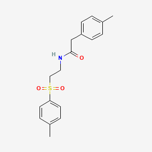 molecular formula C18H21NO3S B3140385 2-(4-Methylphenyl)-N-(2-((4-methylphenyl)sulfonyl)ethyl)acetamide CAS No. 477886-01-4