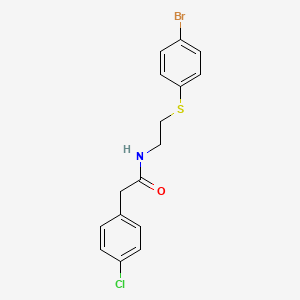 molecular formula C16H15BrClNOS B3140387 N-(2-((4-溴苯基)硫烷基)乙基)-2-(4-氯苯基)乙酰胺 CAS No. 477886-06-9