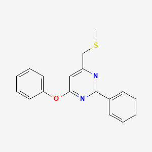 molecular formula C18H16N2OS B3140395 4-((Methylsulfanyl)methyl)-6-phenoxy-2-phenylpyrimidine CAS No. 477886-19-4