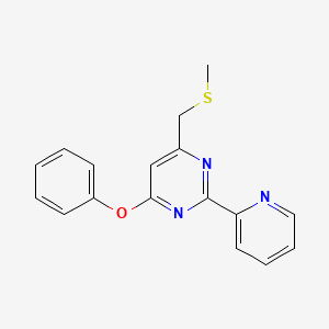 molecular formula C17H15N3OS B3140401 4-((Methylsulfanyl)methyl)-6-phenoxy-2-(2-pyridinyl)pyrimidine CAS No. 477886-20-7